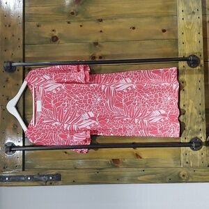 PAPPAGALLO WHITE PINK FLORAL DRESS STRETCH SIZE SMALL